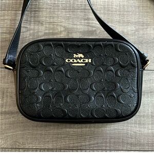 Coach black leather camera/crossbody